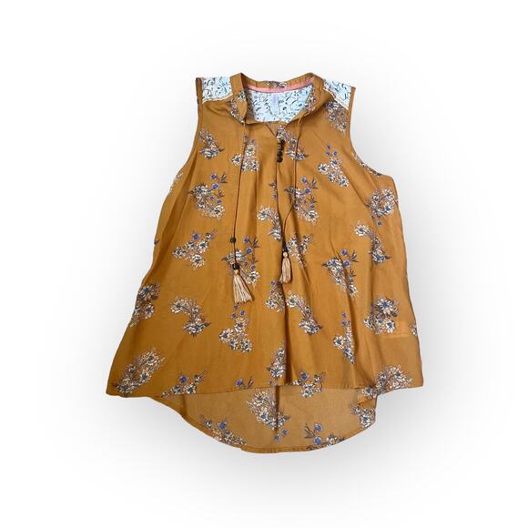 Women’s Gold Floral Boho Tank - Picture 1 of 3